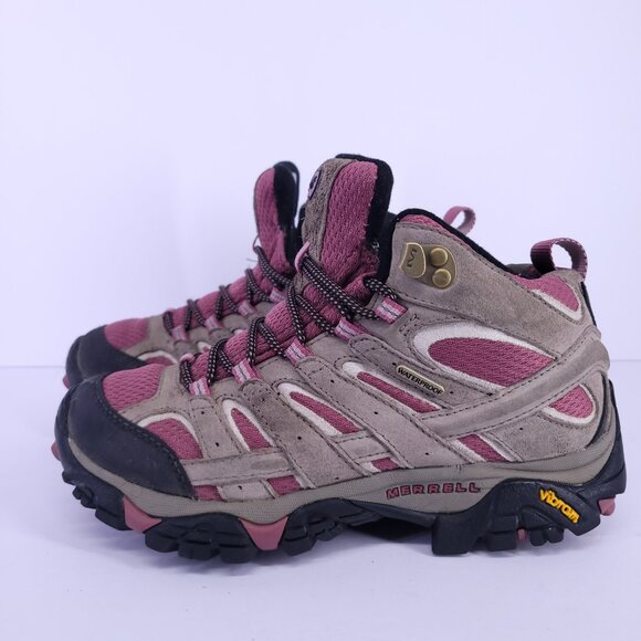 Merrell Moab 2 Mid Waterproof Hiking Boots Women’s 7 Vibram Trail Chukka - Picture 6 of 16
